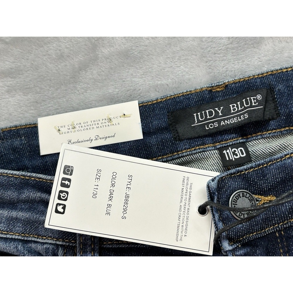 New Judy Blue Jean High Waist Slim Bootcut Womens 11/30x30L Blue Western Cowgirl - Picture 7 of 16